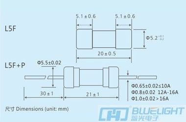 L5F系列/Φ5X20玻璃管快斷保險絲(圖3)